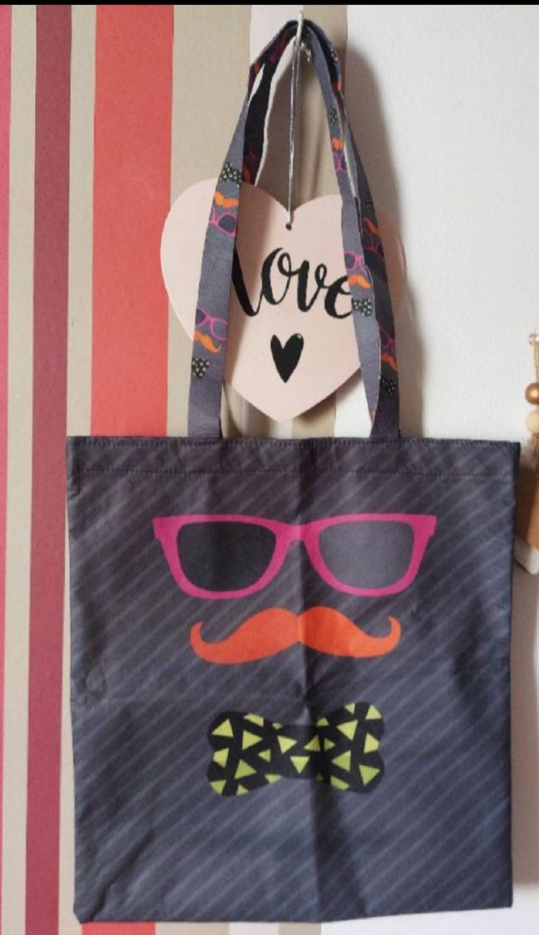 Tote bag moustache 